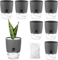 8 Pack Self Watering Pots for Indoor Plants, PlanterHoma 3.2 Inch Plant Pot by Planterhoma