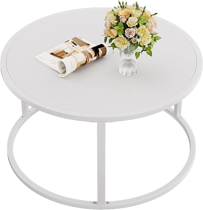 SAYGOER Small Round Coffee Table, Modern Center Table by Saygoer