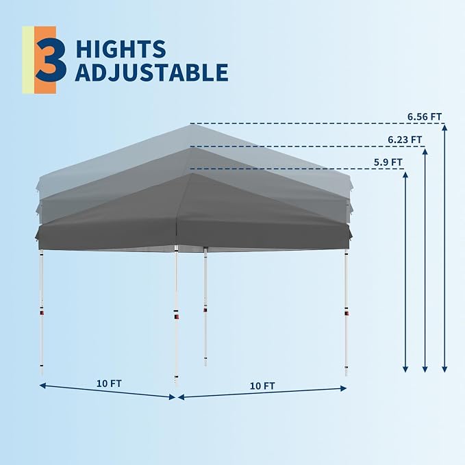 Garvee 10x10 Pop Up Canopy Tent, Heavy Duty Commercial Instant Shelter - Image 4