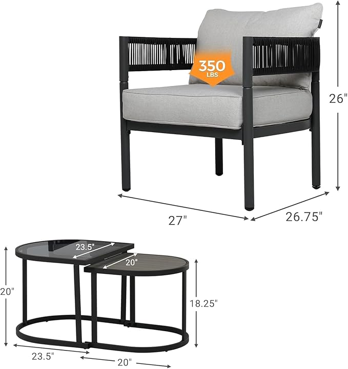 Grand patio 4-Piece Outdoor Conversation Set - Image 2