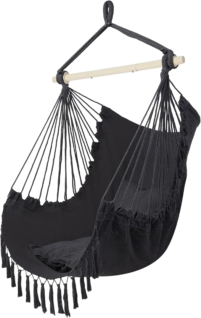 ONCLOUD Hammock Chair Hanging Rope Swing, Load Capacity Up to 550 LBS Macrame by ONCLOUD