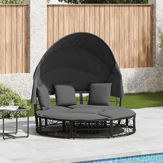 vidaXL Patio Lounge Bed with Canopy - Image 2