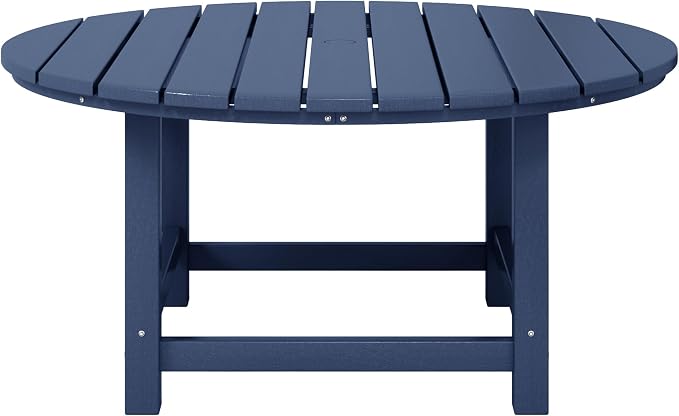 WestinTrends Malibu Low Outdoor HDPE Round Patio Coffee Table - Image 3