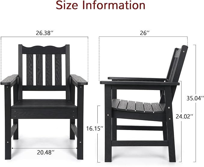 Stoog All-Weather Outdoor Bench & Chairs Set, 3-Piece Patio Furniture Set - Image 4