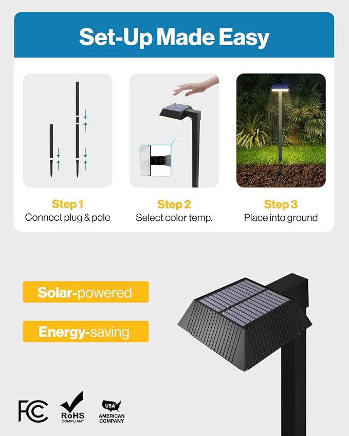 Sunco 6 Pack 2W Solar Sidewalk Dusk to Dawn Outdoor Backyard Walkway Garden - Image 4