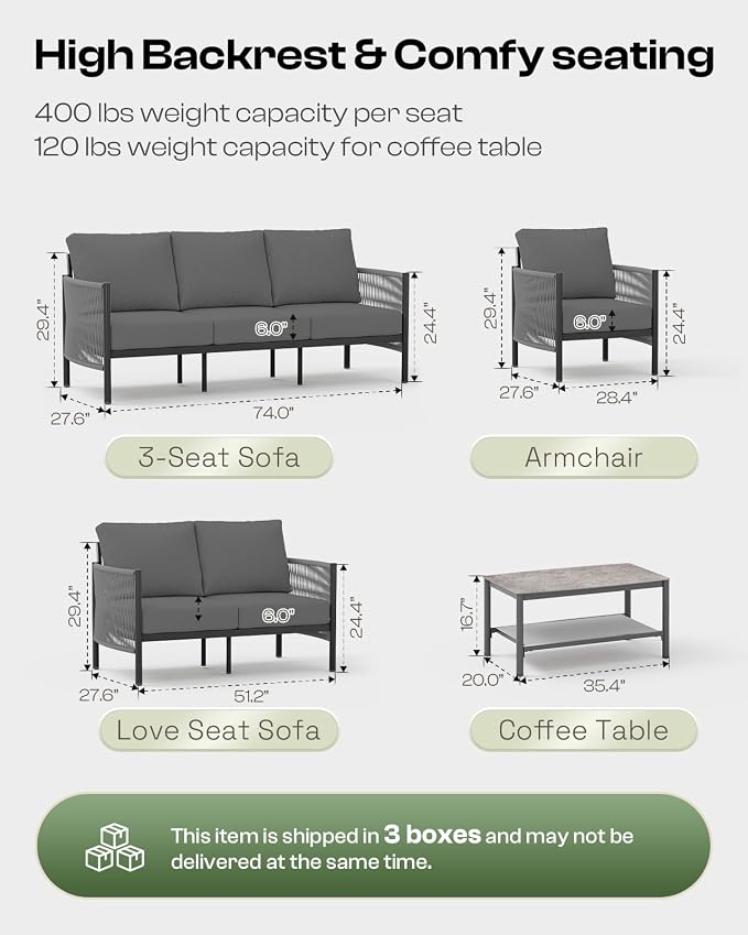 Aluminum Outdoor Patio Furniture Set - Image 7