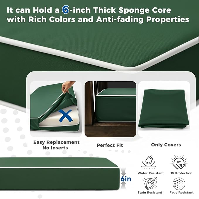 Outdoor Twin Porch Mattress Cover Waterproof, 6inch Outdoor Mattress Cover - Image 5