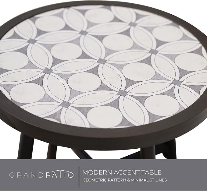 Grand Patio Outdoor Side Table, Round End Table - Image 5