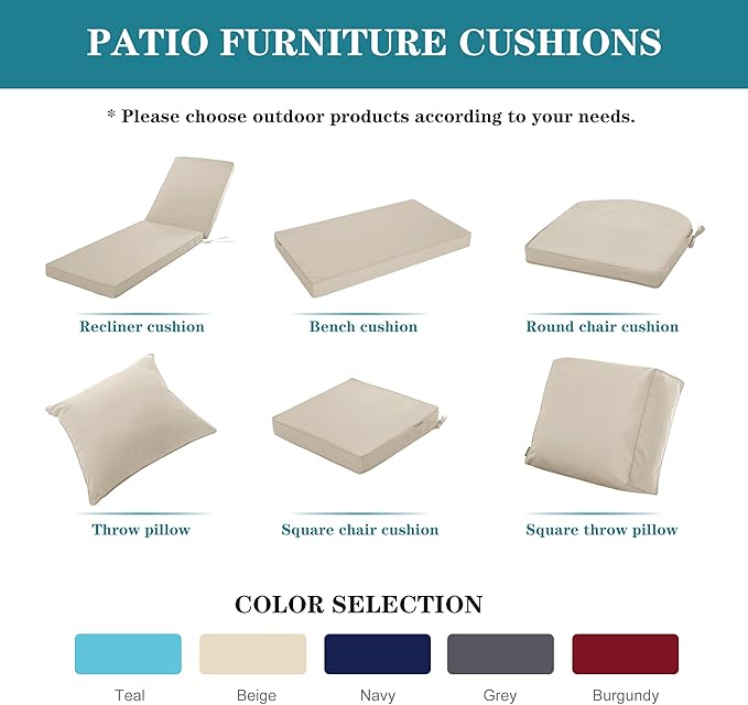 Chaise Lounge Cushion Outdoor, Waterproof and Stain-Resistant Lounge Deck - Image 8