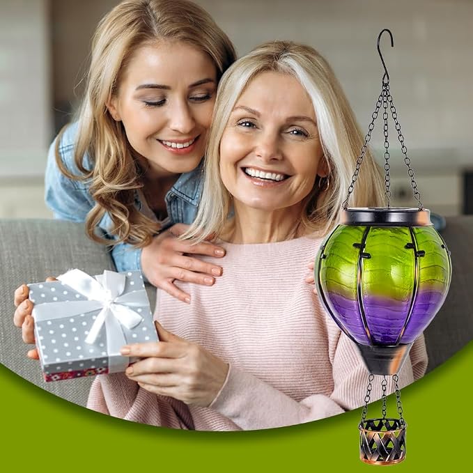 Gradient Hot Air Balloon Solar Lanterns Outdoor Waterproof, Gradient Glass - Image 7