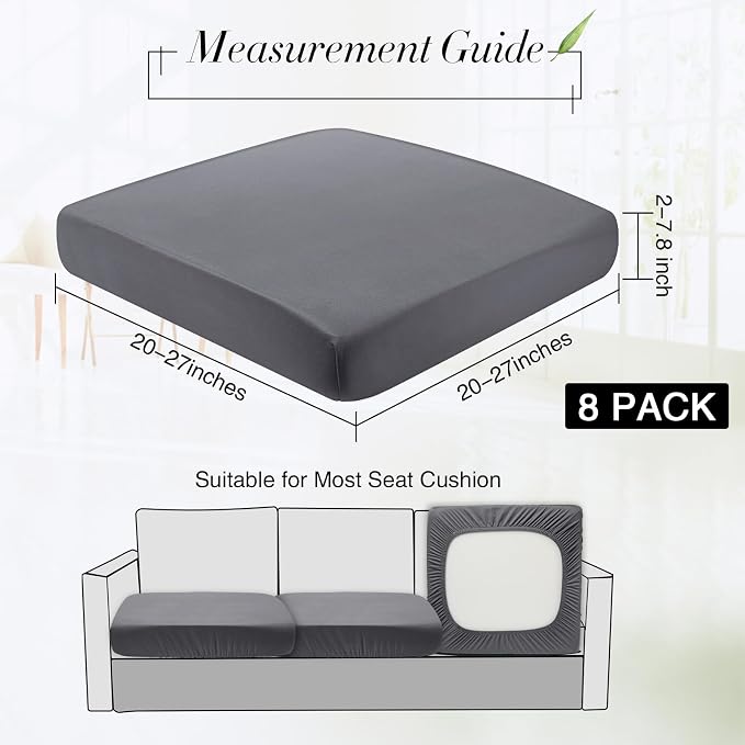 Newwiee 8Pcs Patio Cushion Covers Stretch Outdoor Cushion Cover Replacement - Image 2