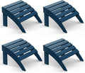 BRIOPAWS Adirondack Ottomans | Folding | Set of 4 | HDPE Plastic | Blue Outdoor by BRIOPAWS