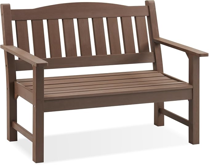 Psilvam 2-Person Outdoor Memorial Bench, All-Weather Poly Lumber Garden Bench by PsilvamGardenFurniture