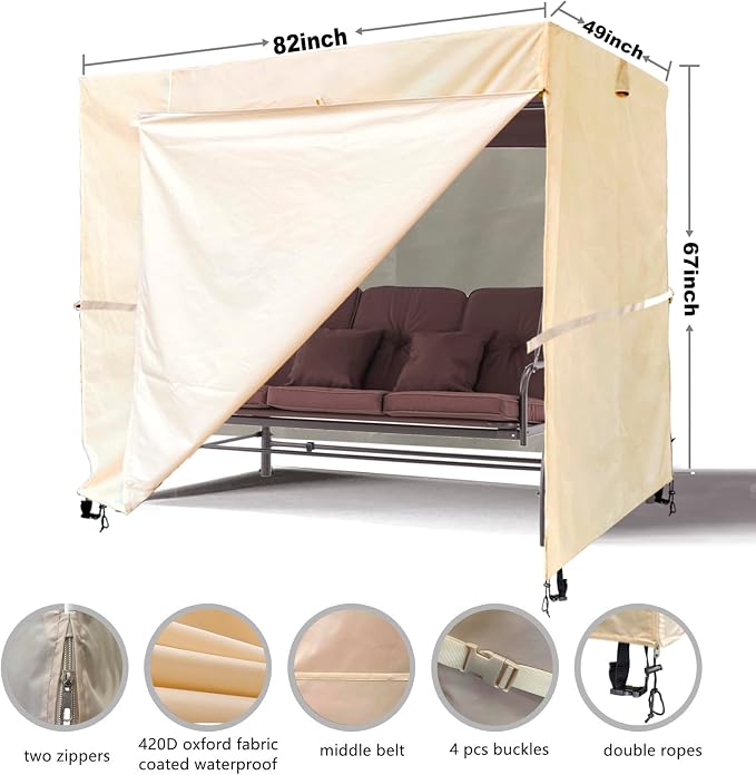 Outdoor Swing Cover 3 Triple Seater Hammock Cover Garden Swing Cover Garden - Image 2