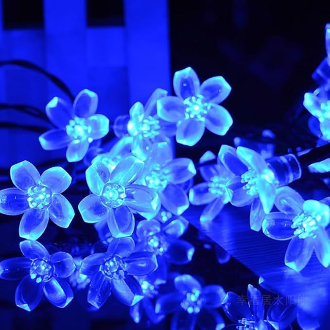Solar Flower String Lights, 50 LED Outdoor Solar Lights Waterproof, Fairy Light by Luforu