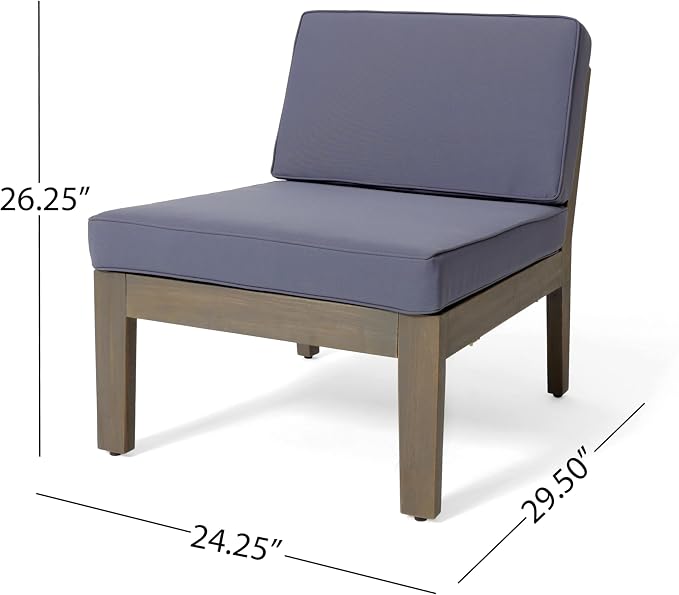 5 Piece Acacia Wood Patio Furniture Set, L-Shape Outdoor Furniture Set - Image 5