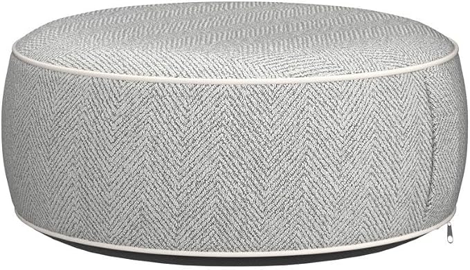 Inflatable Pouf Ottoman, 21x10 Inches Stuffed Chenille Ottoman - Image 5