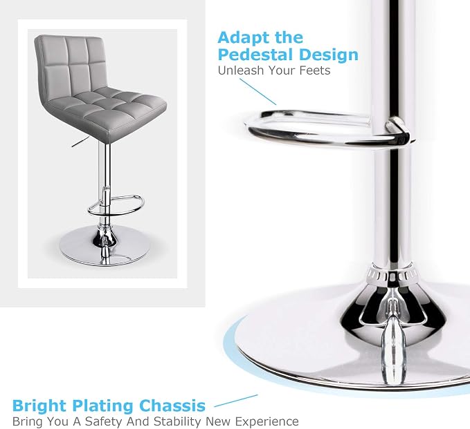Leopard Bar Stools, Modern PU Leather Adjustable Swivel Bar Stool - Image 7