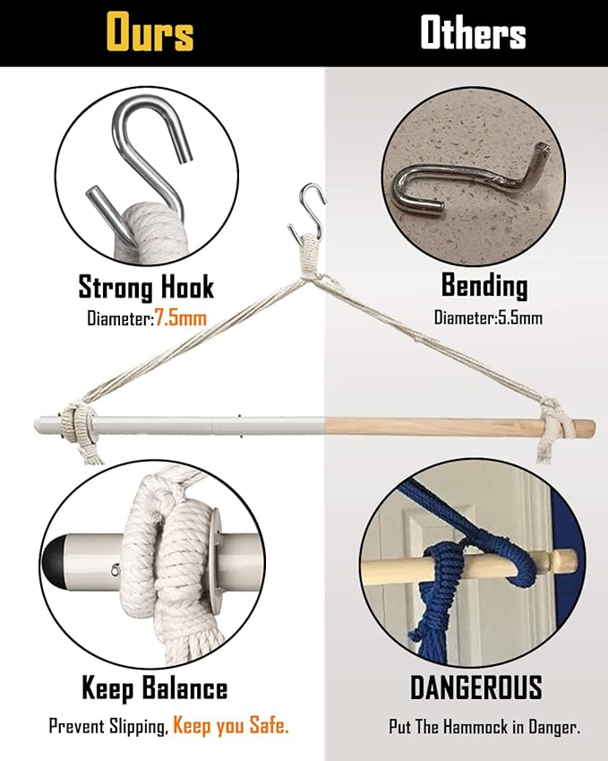 XXL Hammock Chair Hanging Rope Swing - Image 4