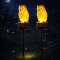 iStatue 2PC Solar Owl Garden Stake Lights, Handcrafted Resin Owl Outdoor Decor by iStatue