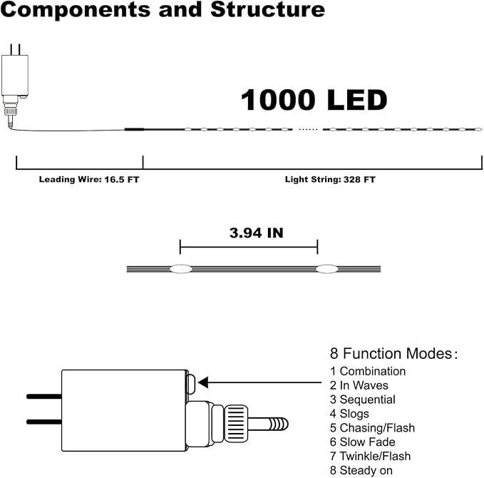 WATERGLIDE Extra Long 328FT Halloween Lights, 1000 LED Outdoor Fairy String - Image 4