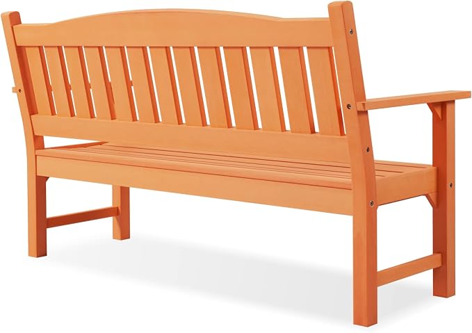 Psilvam 3-Person Outdoor Memorial Bench, All-Weather Poly Lumber Garden Bench - Image 4