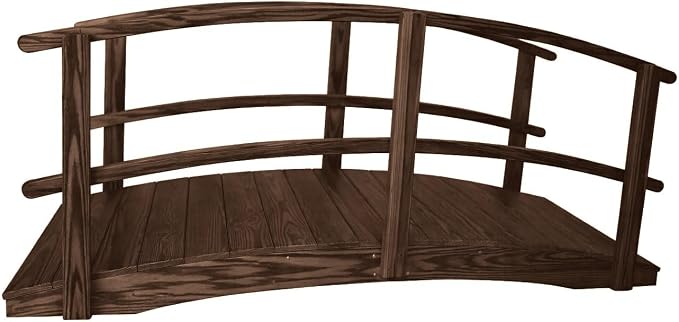 8 FT Walnut Amish Made Garden Bridge by Unknown