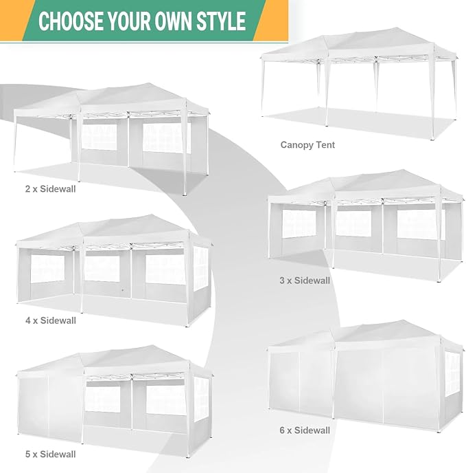 COBIZI 10x20 Pop Up Canopy Tent Commercial Instant Shelter - Image 7