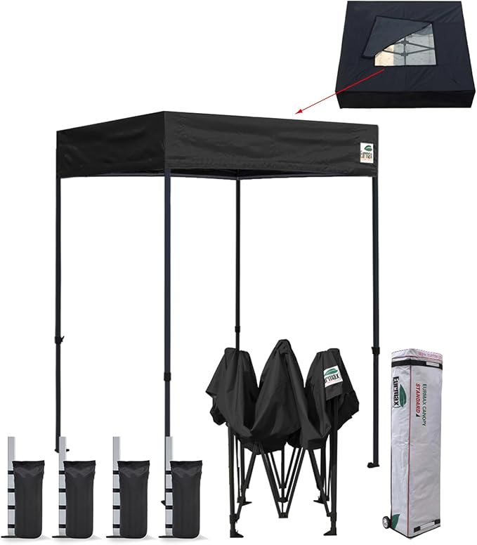 Eurmax USA Printed 5x5 Flat Top Pop Up Canopy Tent Commercial Instant Canopies by Eurmax