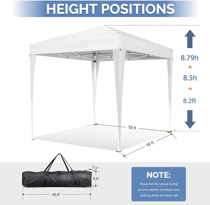 VINGLI Pop Up Canopy Tent with Sidewalls, Outdoor Gazebo Canopy Tent, Patio - Image 3