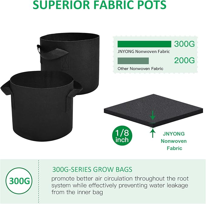 12-Pack 7 Gallon Thickened Non-Woven Grow Bags, Aeration Fabric Pots - Image 4