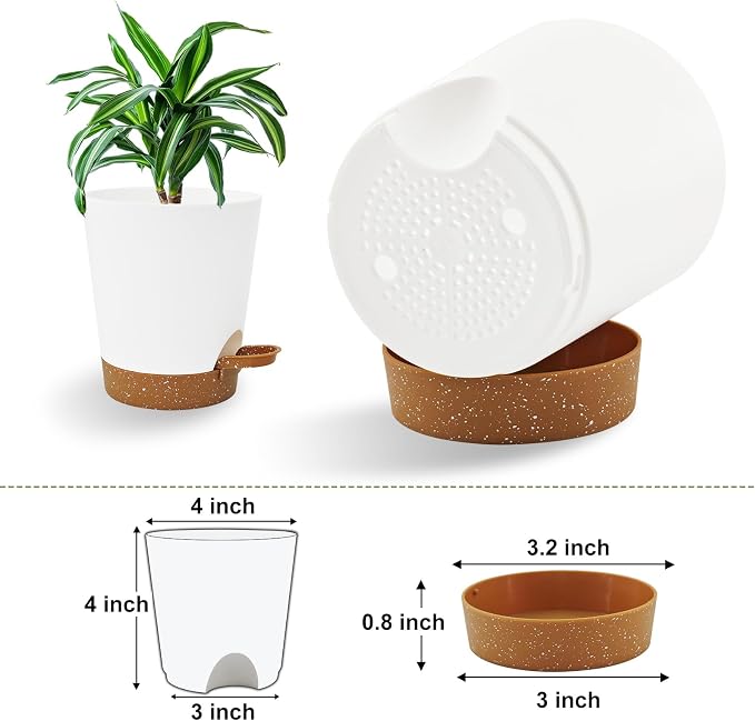 Self Watering Pots, 4 inch Flower Pots - Image 2