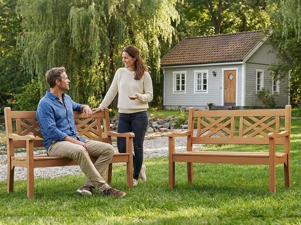Psilvam 49''W All-Weather Poly Lumber Outdoor Bench – 2- Person Garden Bench - Image 9