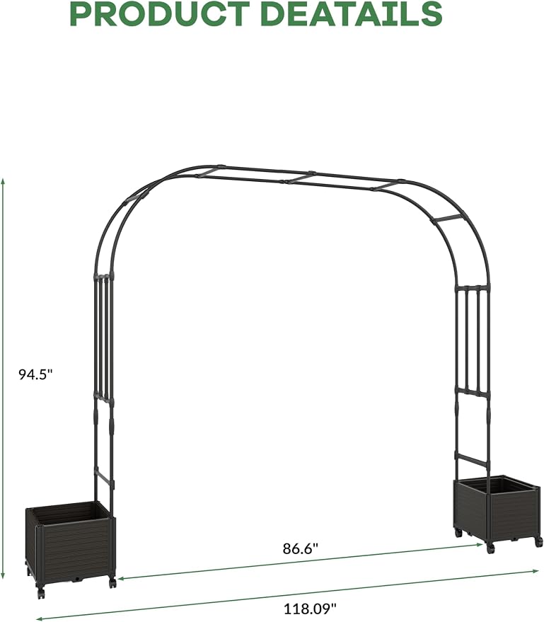 Thickened Rustproof Metal Garden Arch Trellis - Image 3