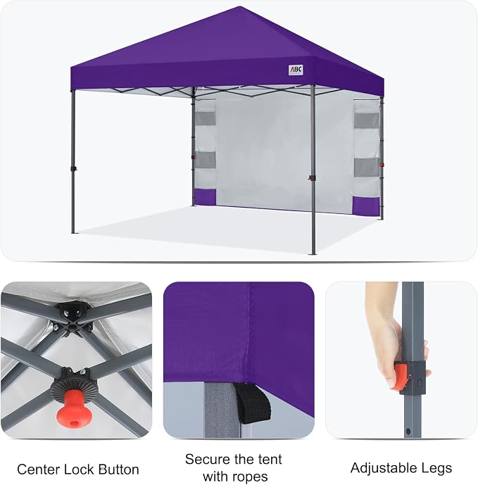 ABCCANOPY Pop Up Canopy with Sidewall, 10x10 Outdoor Canopy Tent with Storage - Image 4