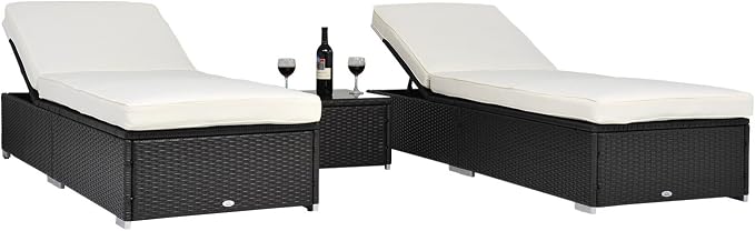 Outsunny Chaise Lounge Chair Set of 2 - Image 4