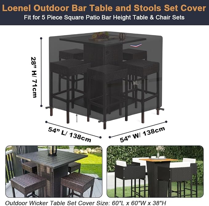 Outdoor Furniture Set Cover, Waterproof Patio Table Covers - Image 2