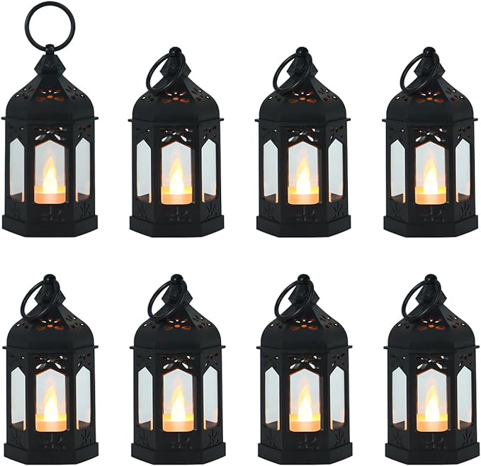 LLQ 8Pcs Mini Lanterns for Centerpiece, Ramadan Decorations, Battery Included by LLQ-LuckLifeQuality