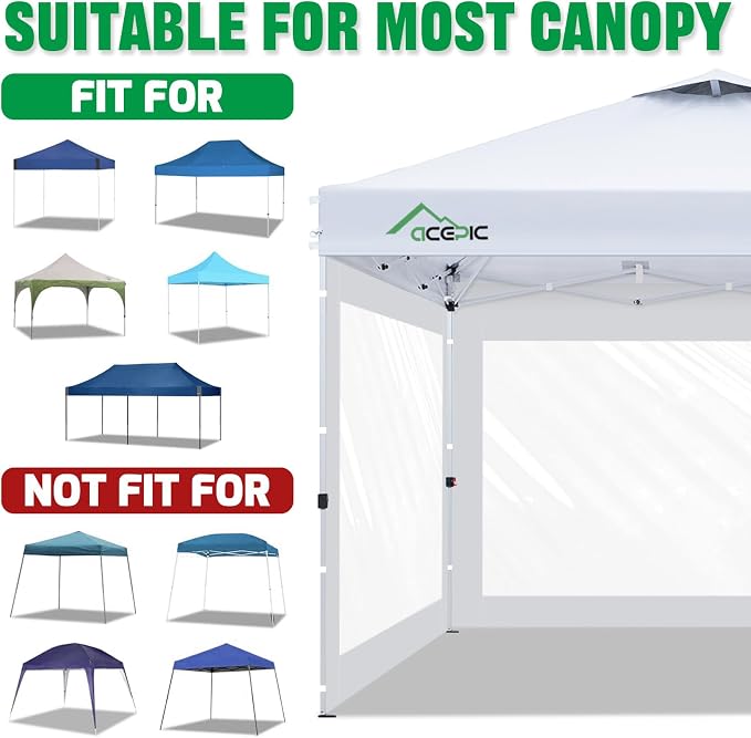 Clear Canopy Sidewalls for 10x10 Pop Up Tent, Transparent Window Curtain Cloth - Image 7