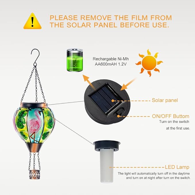 Starsoul Flamingo Hot Air Balloon Solar Lantern Solar Hot Air Balloon - Image 6