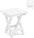 LUE BONA Small Outdoor Folding Side Table, HDPS Outside End Table by LUEBONA
