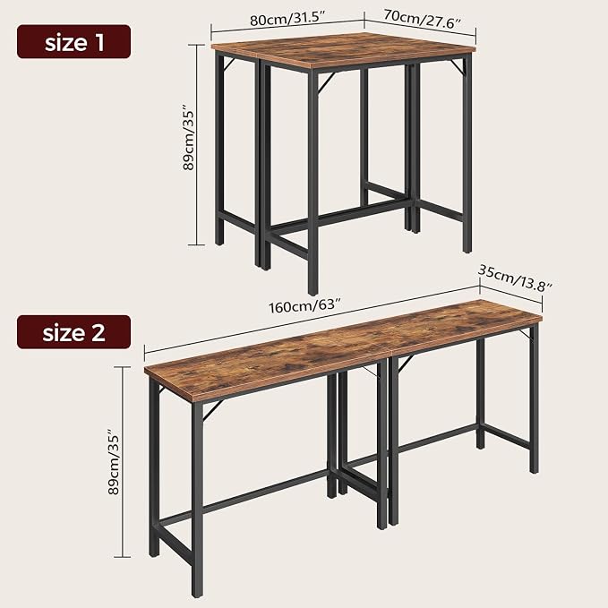 Narrow Bar Table, 63-Inch Pub Table - Image 3