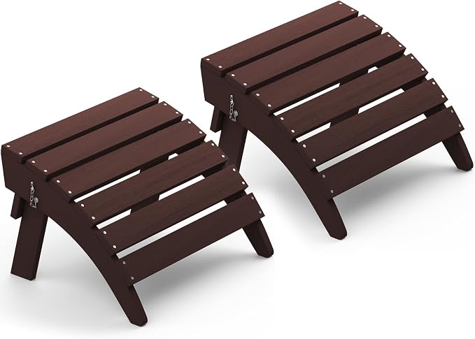 SERWALL Folding Adirondack Chair Footrest Set of 2, Adirondack Ottomans Without by SERWALL