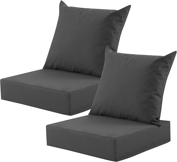 Outdoor Deep Seat Cushion Set, 24x24 Inch Water-Resistant & Fade-Resistant by MuaMelop
