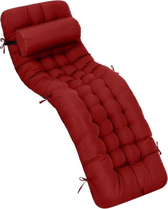 Tudomro 66'' Outdoor Chaise Lounge Cushion Waterproof Patio Lawn Pool Chaise by Tudomro