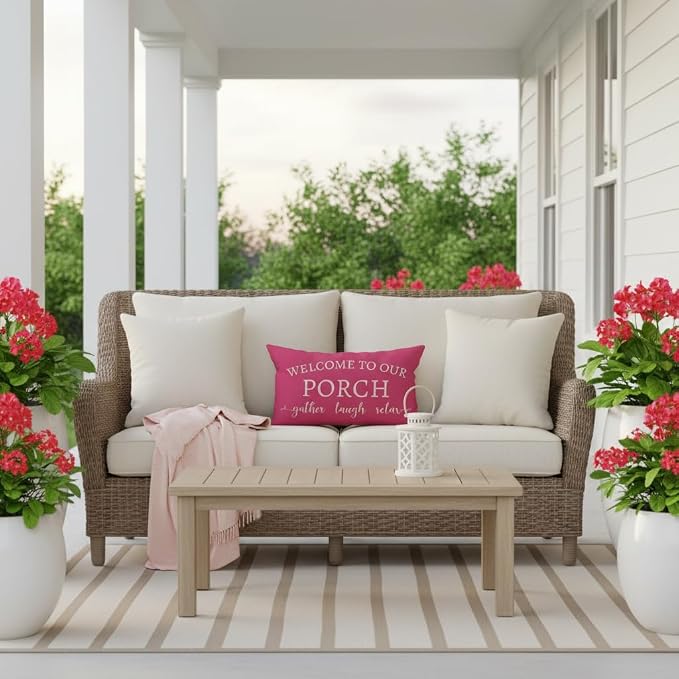 PANDICORN Welcome to Our Porch Stay Awhile Outdoor Lumbar Decorative Throw - Image 7