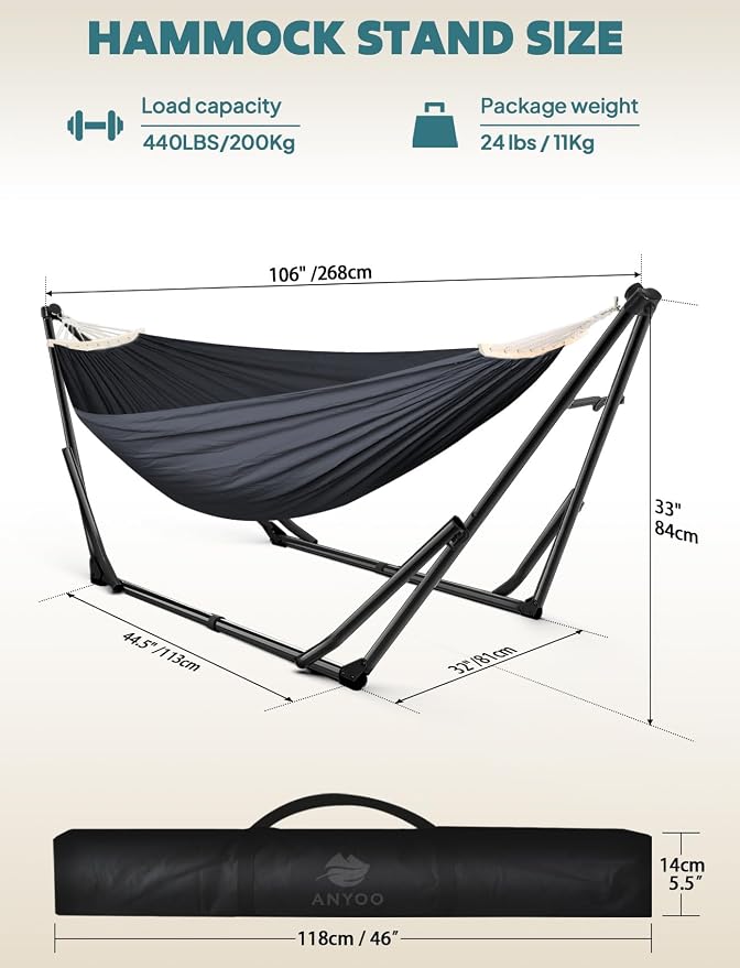 Anyoo 2 in 1 Hammock and Swinging Chair - Image 3