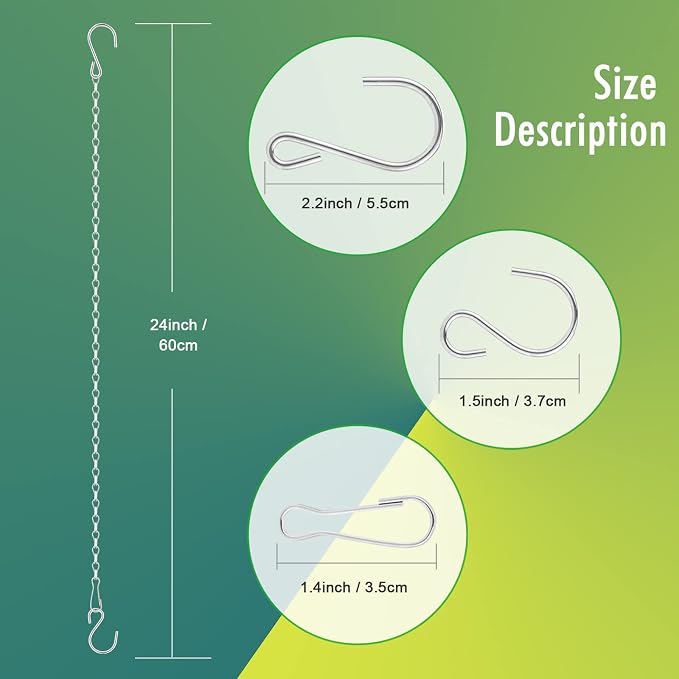 RIFNY Silver Chain for Hanging Plants, 24 Inch Small Plant Chains for Hanging - Image 4