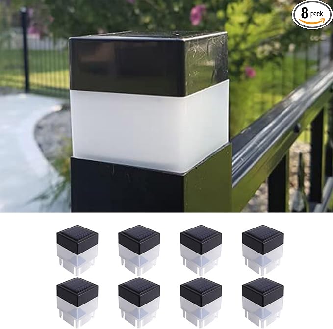 Solar LED 2In x 2In Fence Post Cap by FTCIY