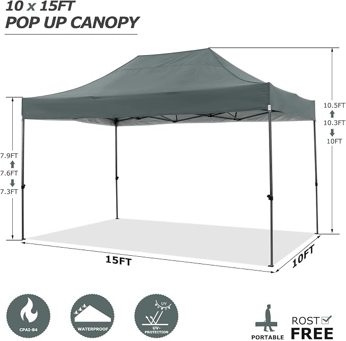COBIZI 10x15 Pop up Canopy Tent 10x15 Canopy - Image 4